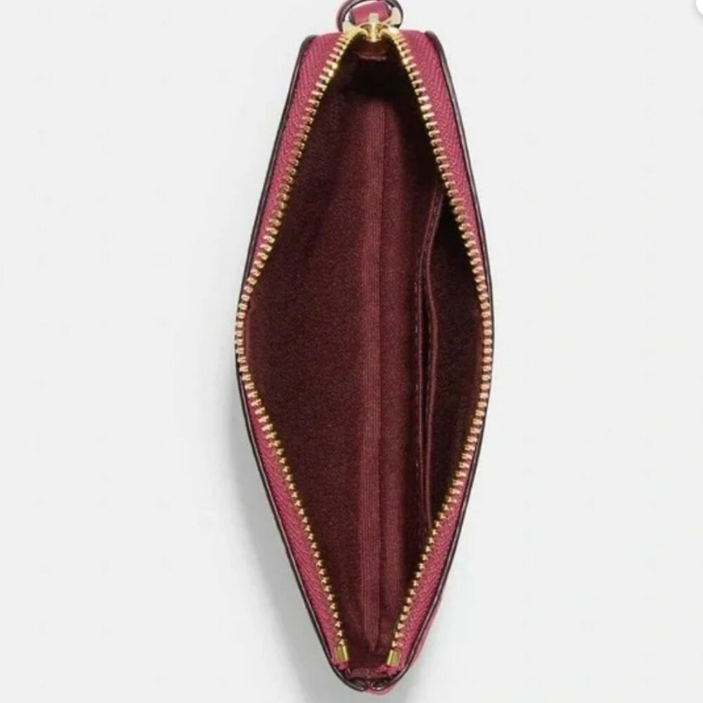 Coach Corner Zip Wristlet with Coach Monogram Print in Rogue NWOT - Picture 3 of 6